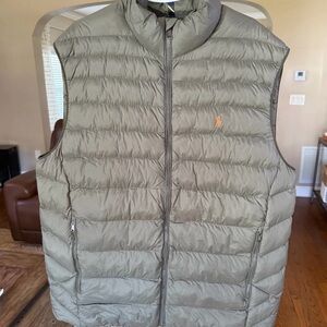Polo Ralph Lauren Men's Khaki Green Puffer Packable Vest XLT/TGL Tall NWOT